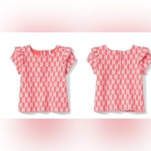 Janie and Jack California garden coral geo top Sz 8